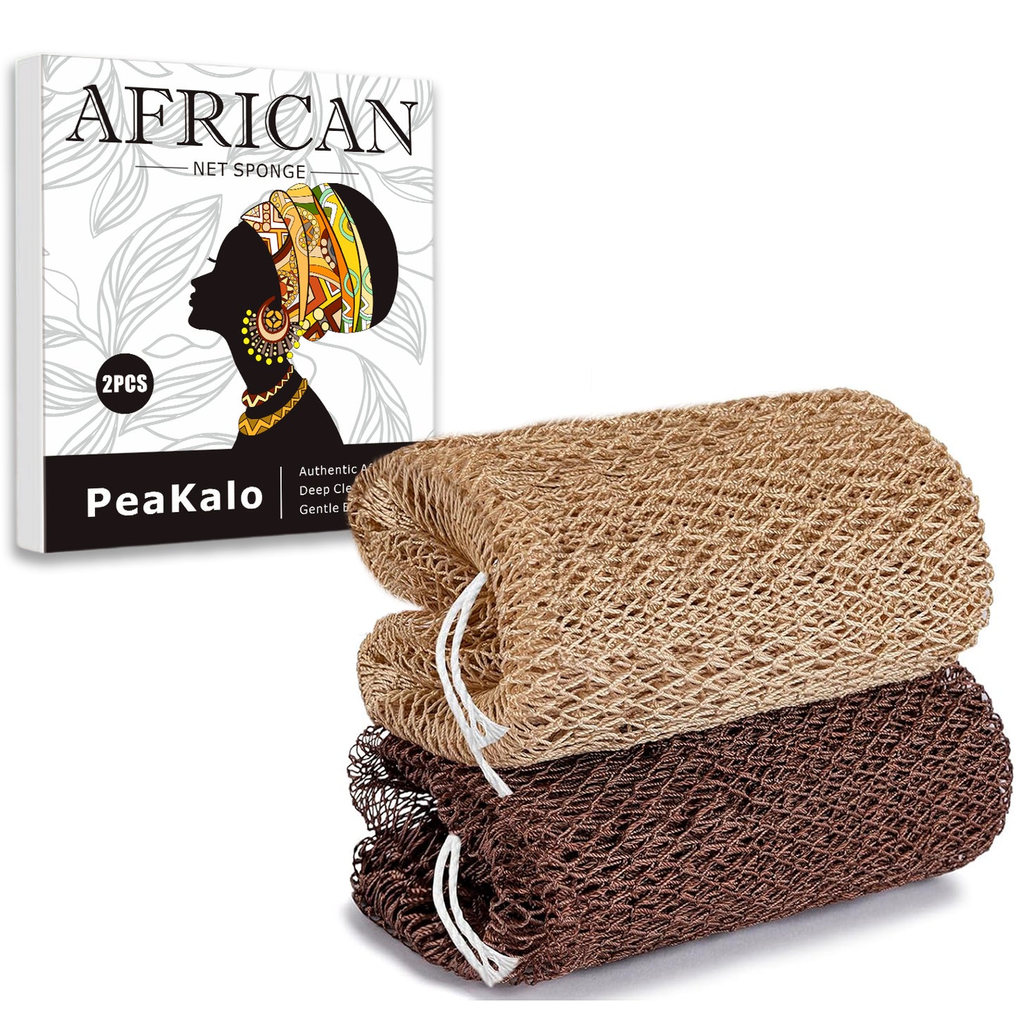 Afrikansk Nätbadsvamp 2-Pack – Exfolierande Kroppsskrubb