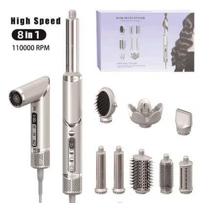 Modelador de Cabelo 8 em 1 – Caracóis, Volume e Secagem