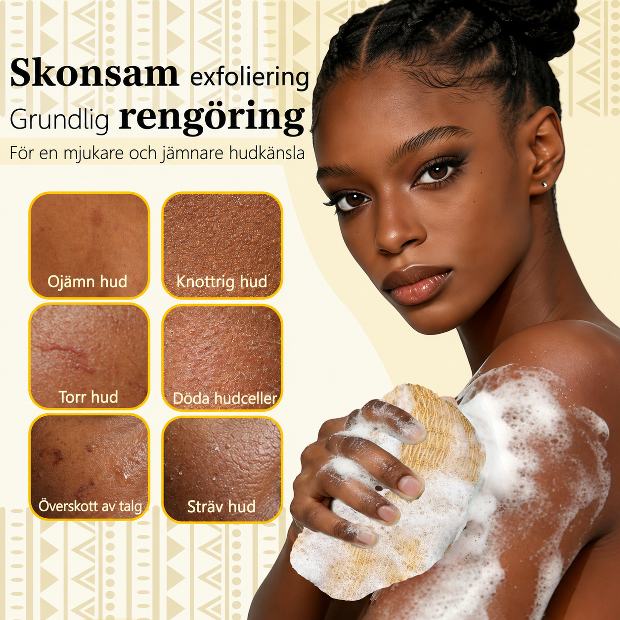 Afrikansk Nätbadsvamp 2-Pack – Exfolierande Kroppsskrubb