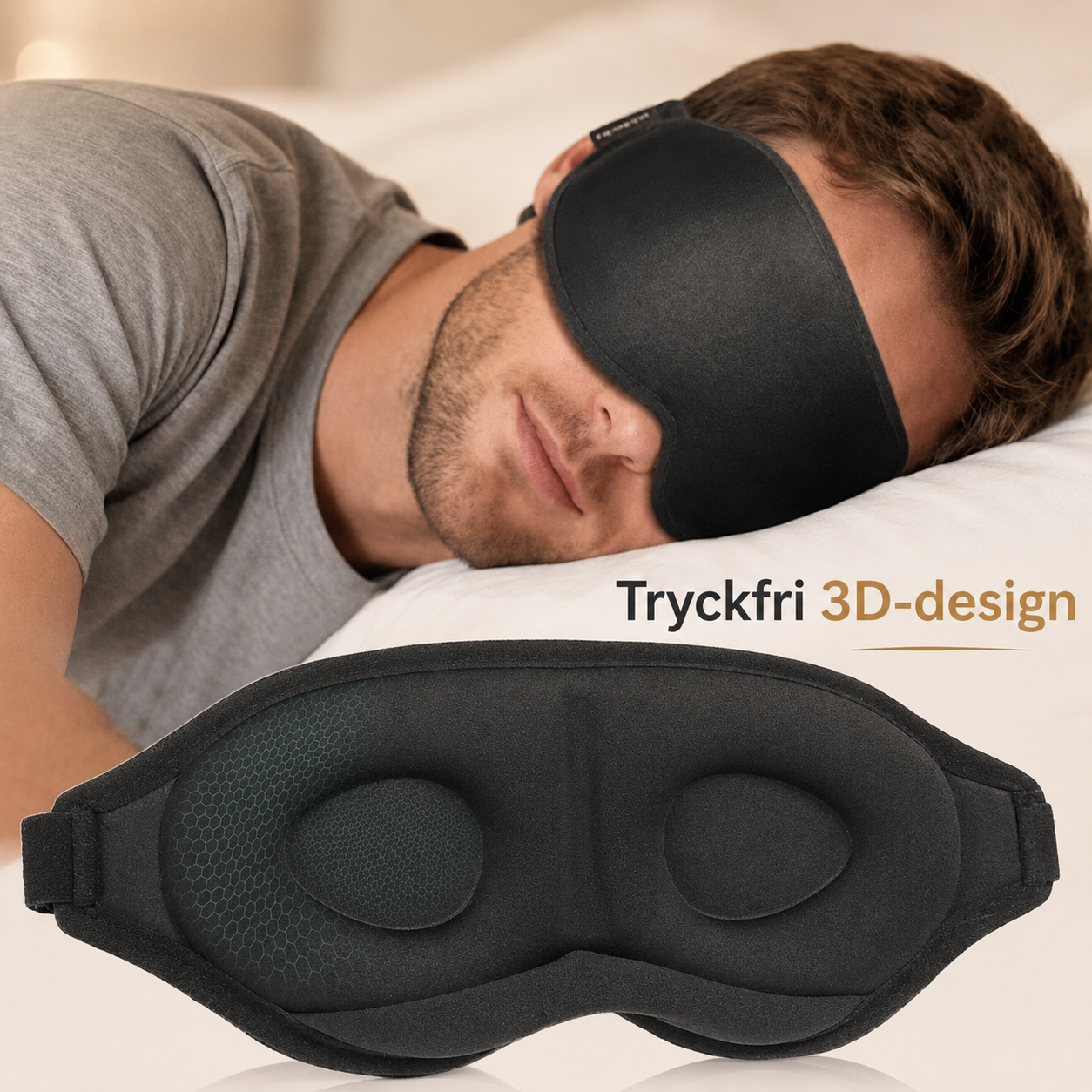 3D Sovmask – Mörkläggande & Tryckfri