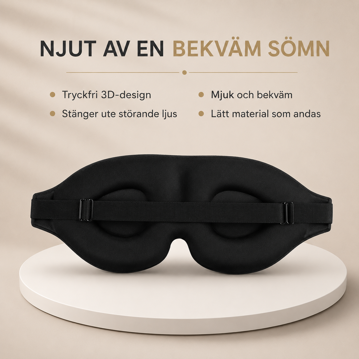 3D Sovmask – Mörkläggande & Tryckfri